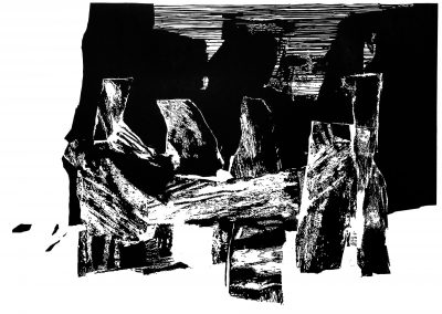 Passion 2 / linocut on paper / 51 × 71 cm / 2007